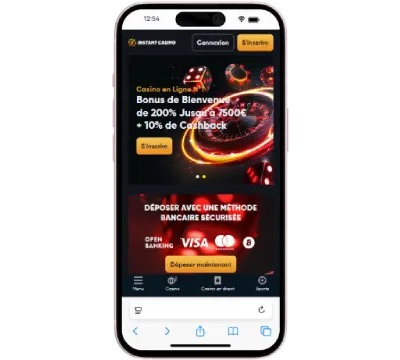 Jeu Mobile avec Instant Casino